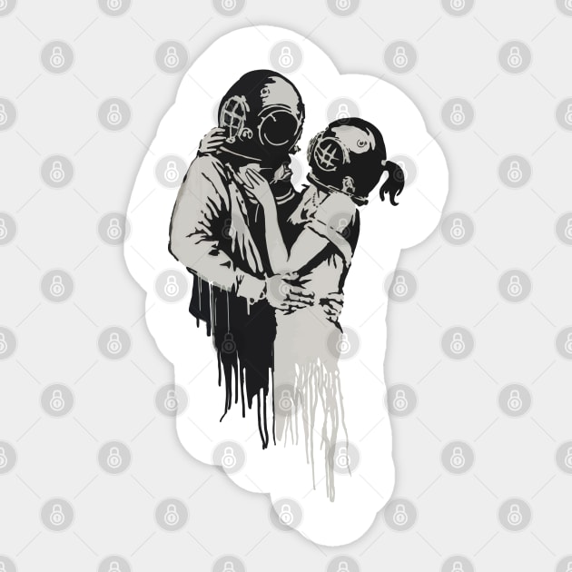 BANKSY Think Tank Couple Sticker by inkstyl